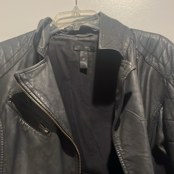 Bloomingdale’s Aqua 100% Leather Moto Style Jacket Medium - Picture 13 of 16